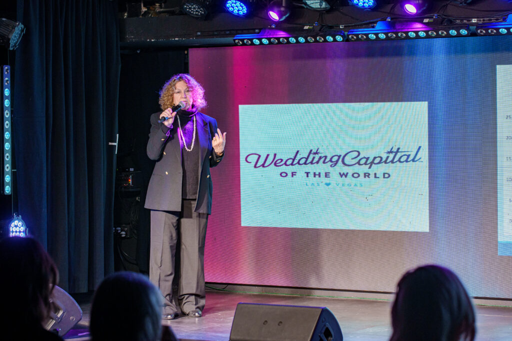 Lynn Goya speaks at the State of Wedding Tourism
